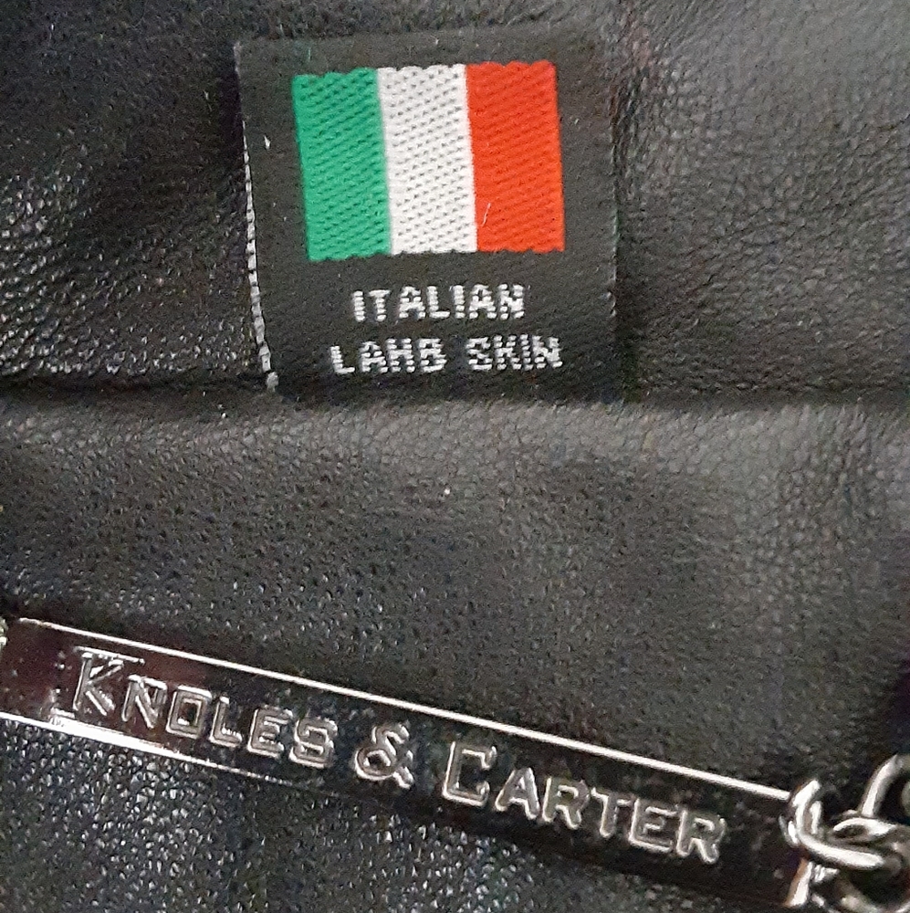 Knoles&Carter black Italian lamb skin leather coat, jacket - Picture 11 of 11